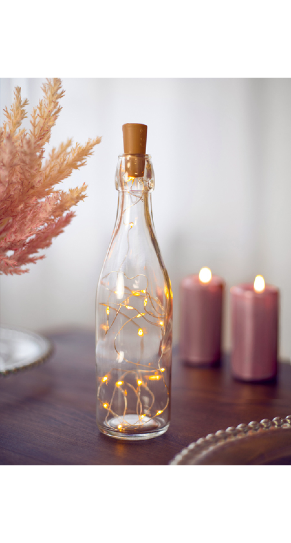 Bottle Led Lights With Cork, Warm White, 197cm