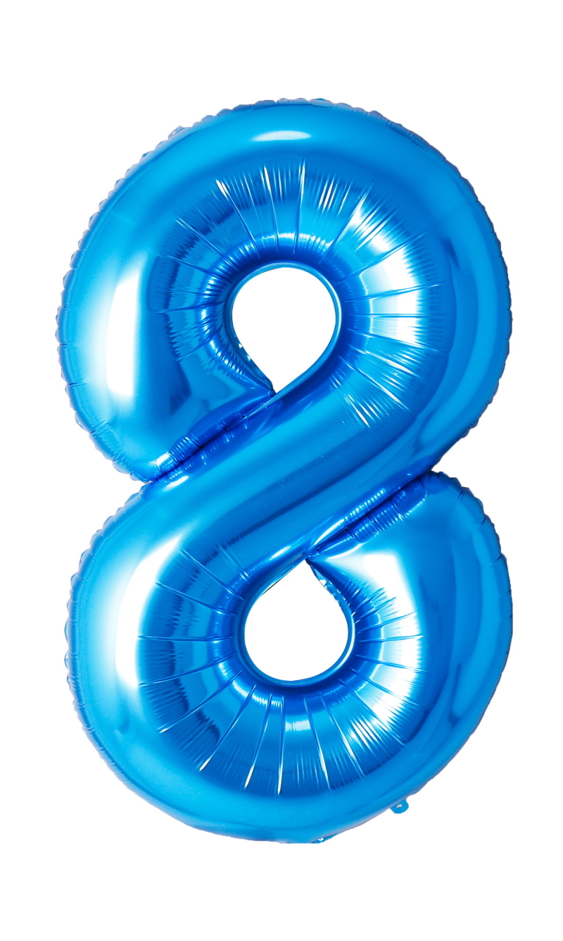 34 Inch Foil Balloon Number 8 - Blue