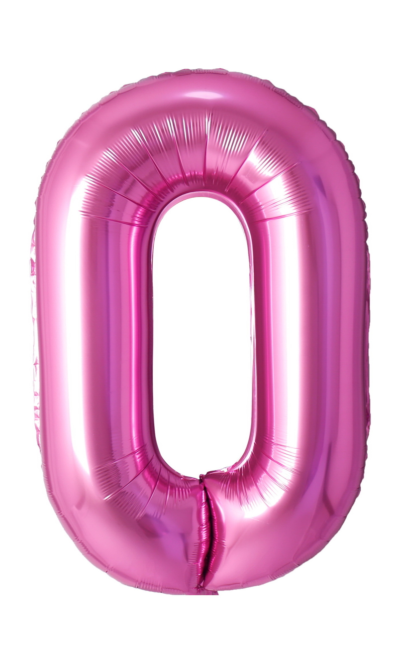 34 Inch Foil Balloon Number 0 - Pink