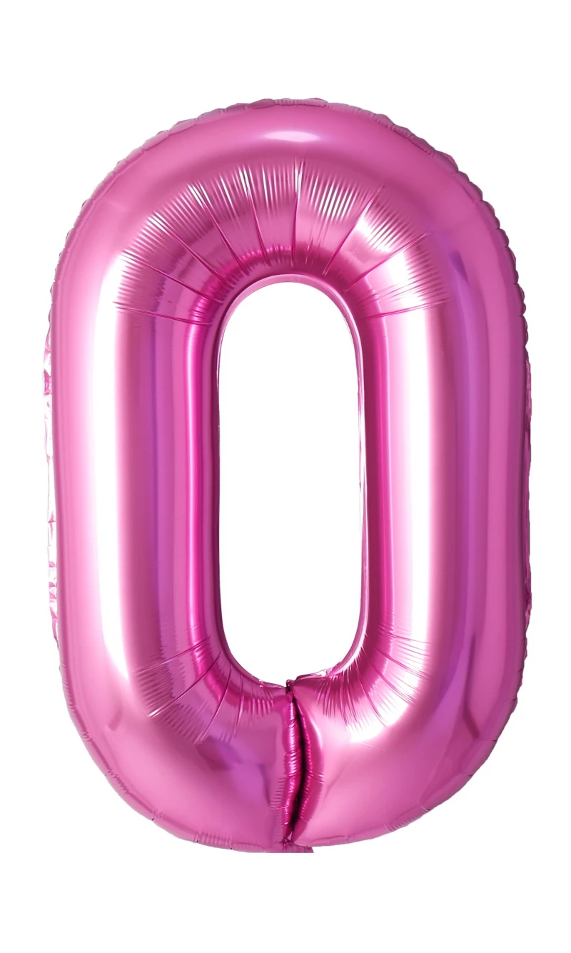 34 Inch Foil Balloon Number 0 - Pink
