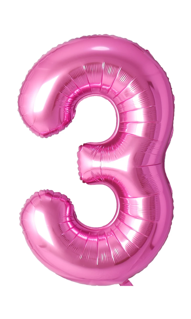 34 Inch Foil Balloon Number 3 - Pink