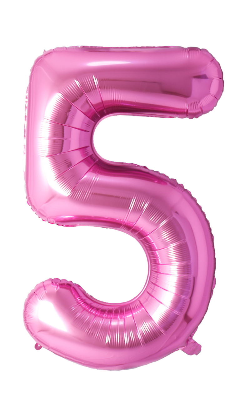 34 Inch Foil Balloon Number 5 - Pink