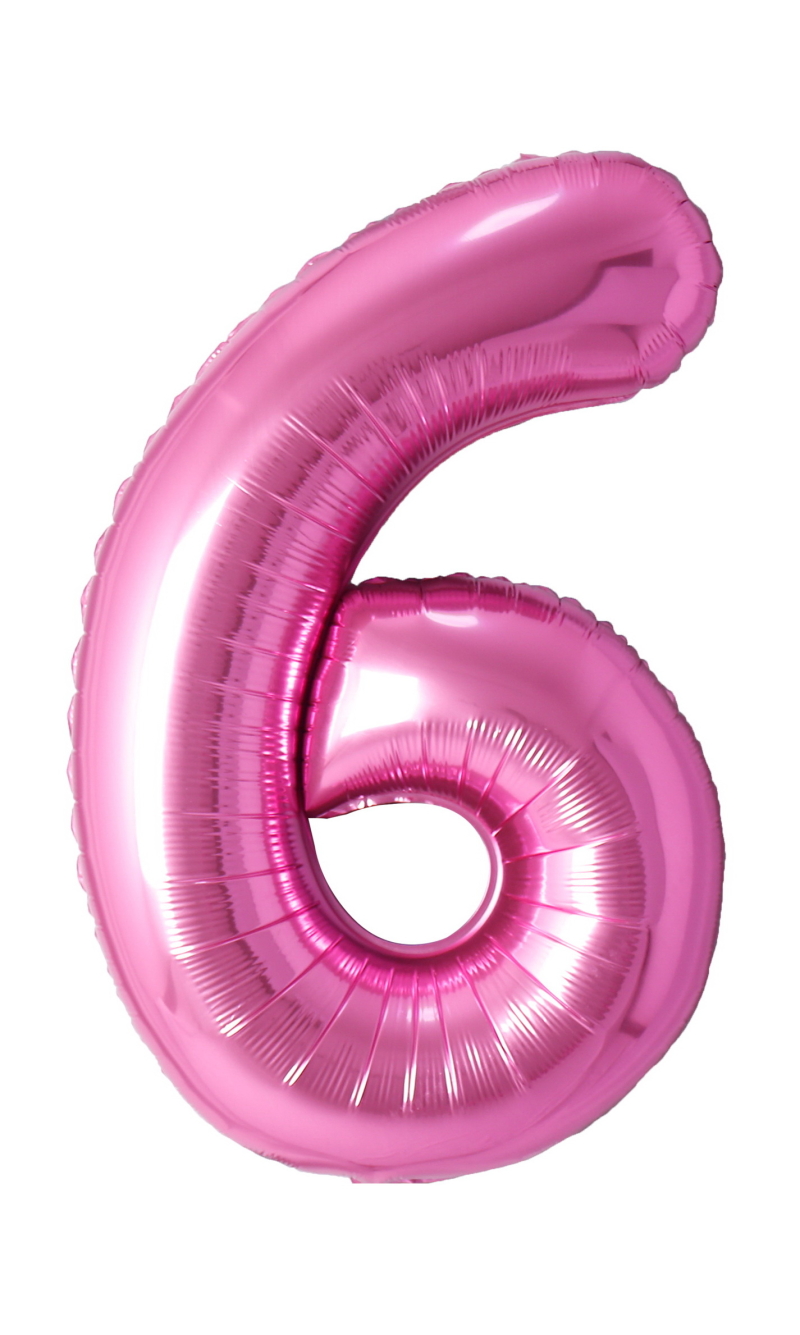 34 Inch Foil Balloon Number 6 - Pink