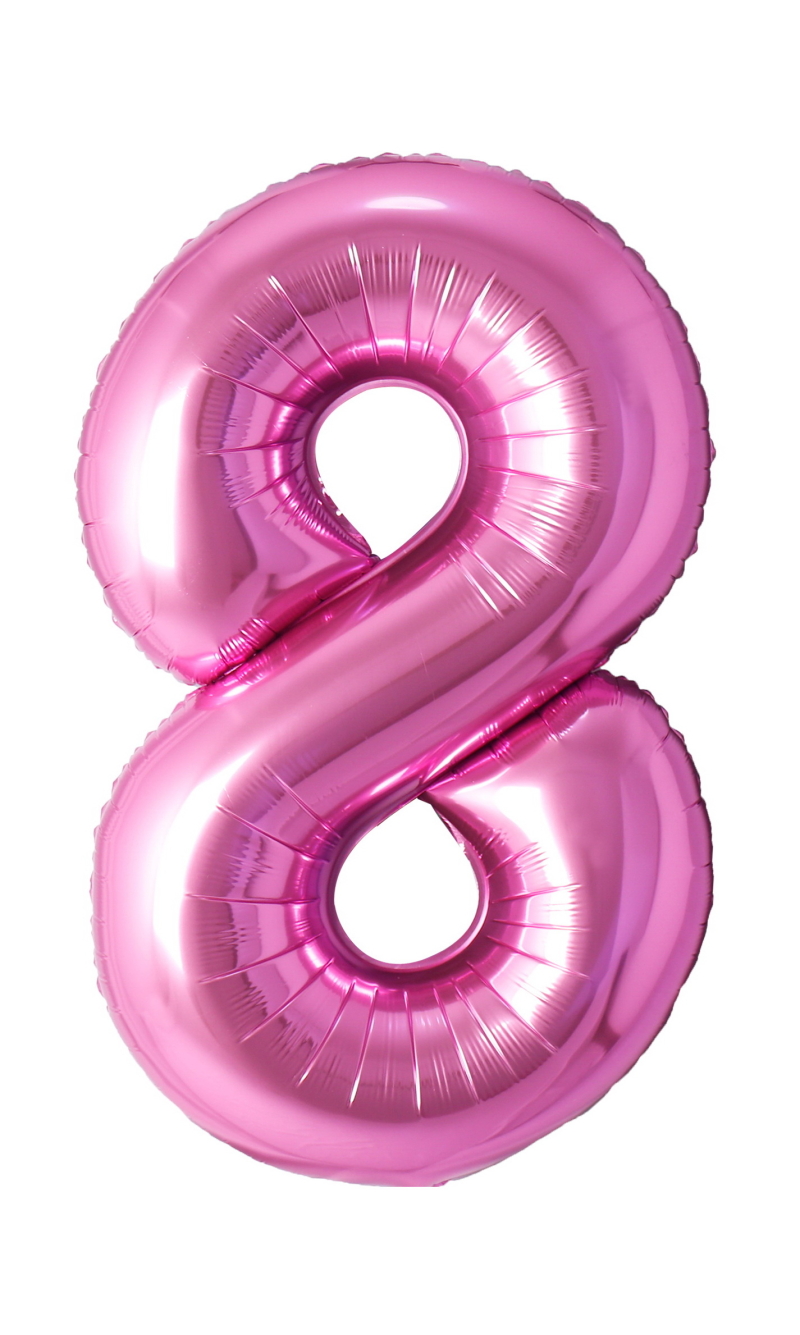 34 Inch Foil Balloon Number 8 - Pink