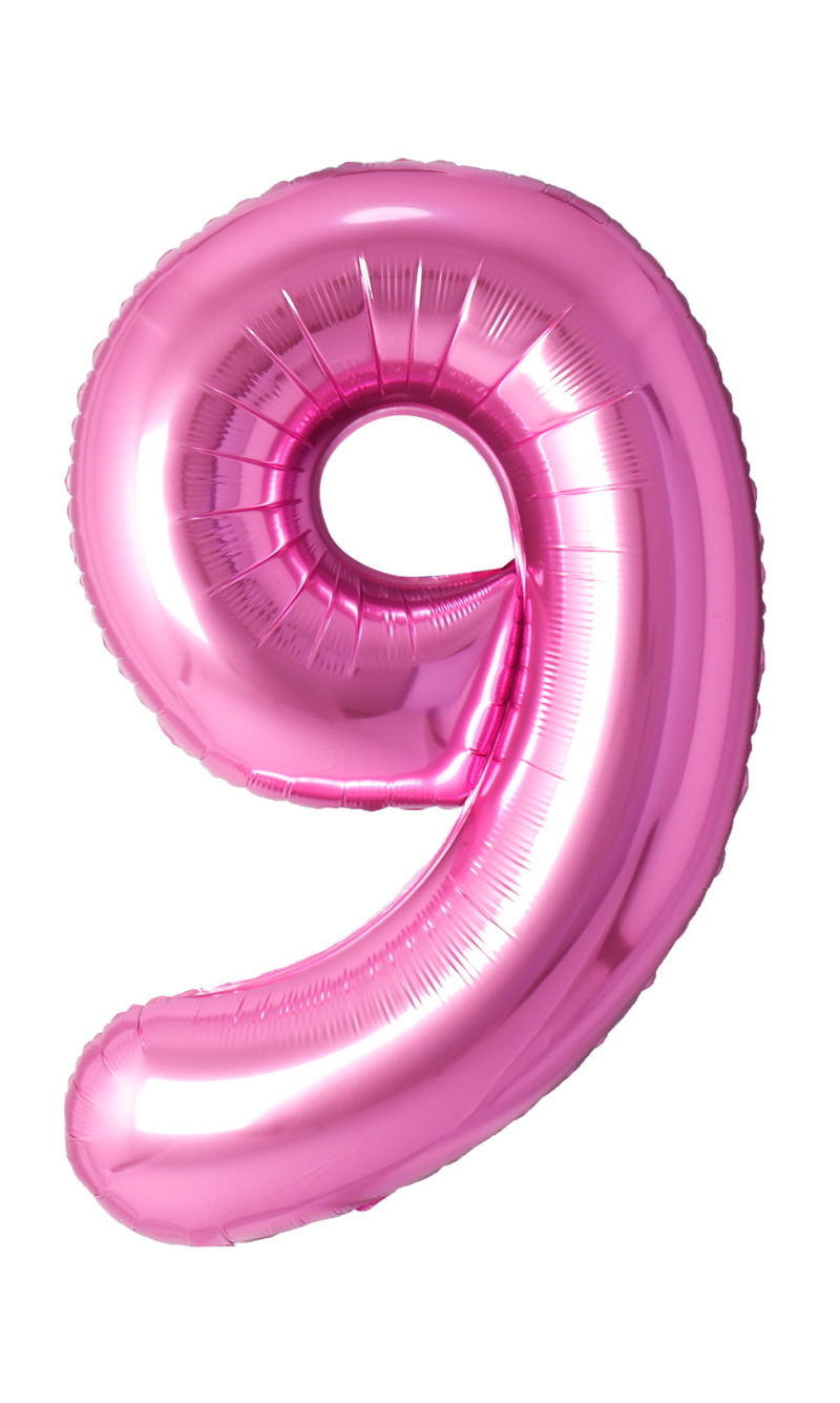 34 Inch Foil Balloon Number 9 - Pink