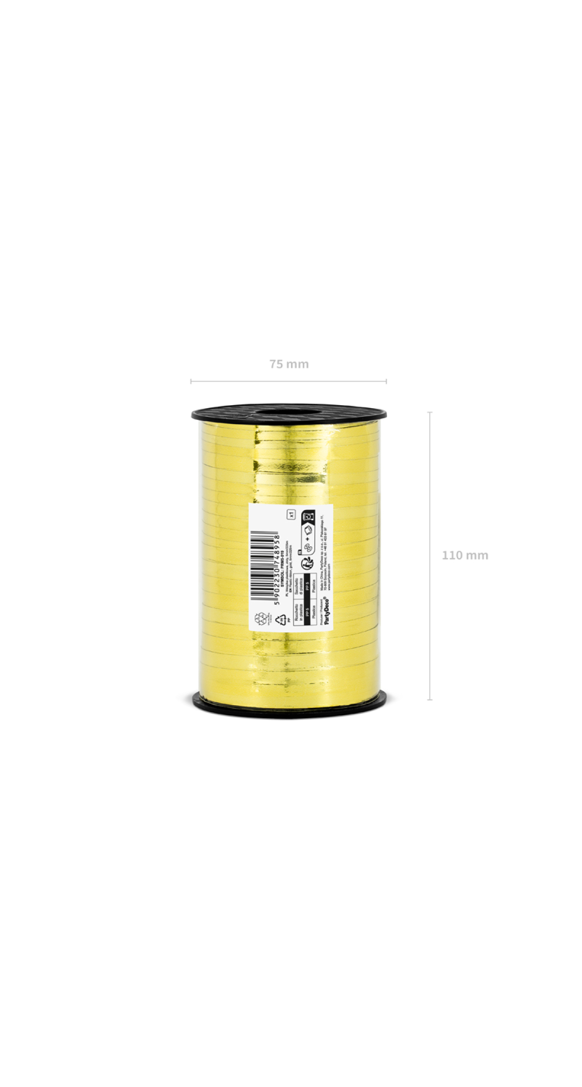 Plastic Ribbon, Gold, 5mm/225M