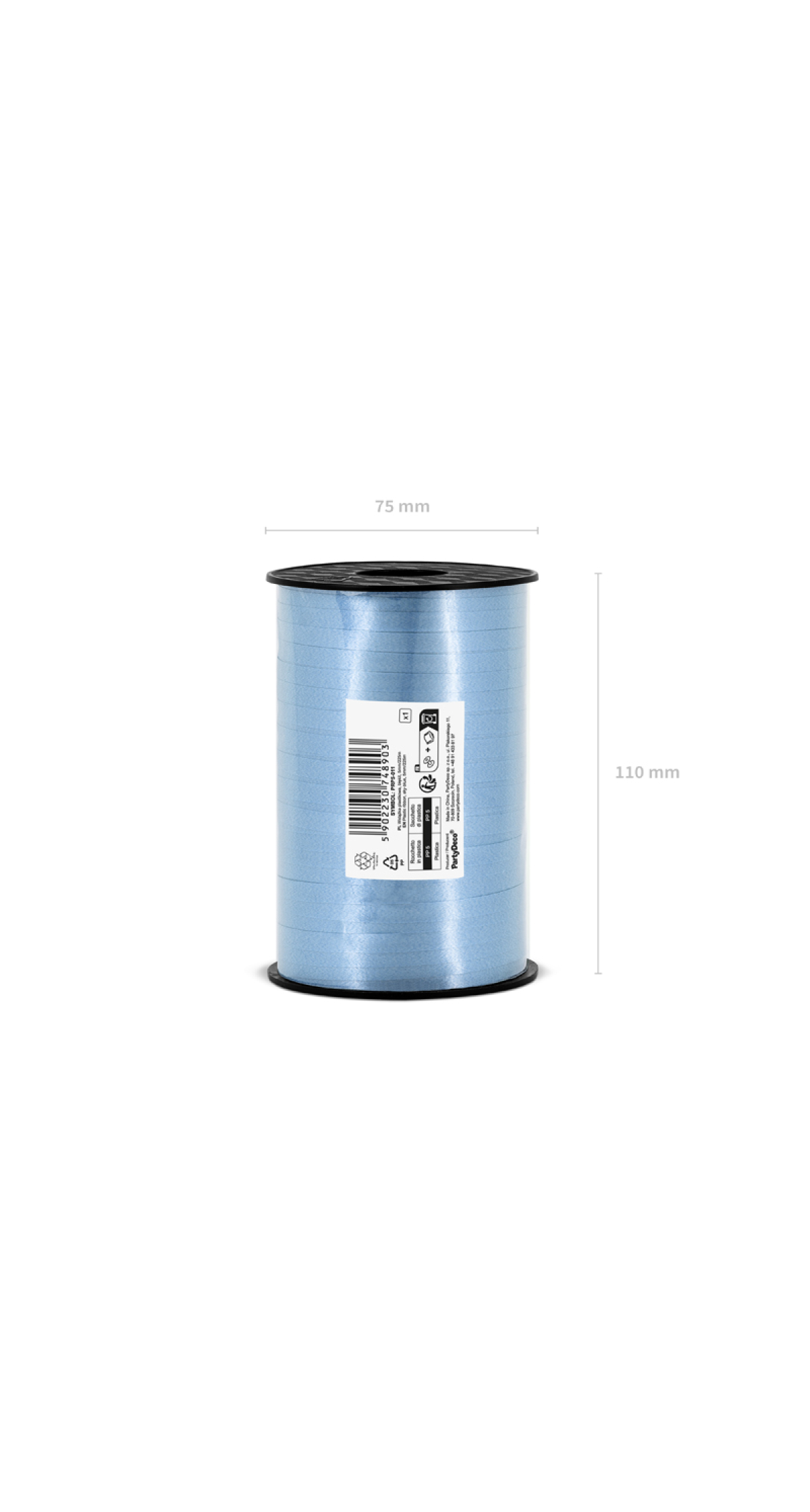 Plastic Ribbon, Sky-Blue, 5mm/225M