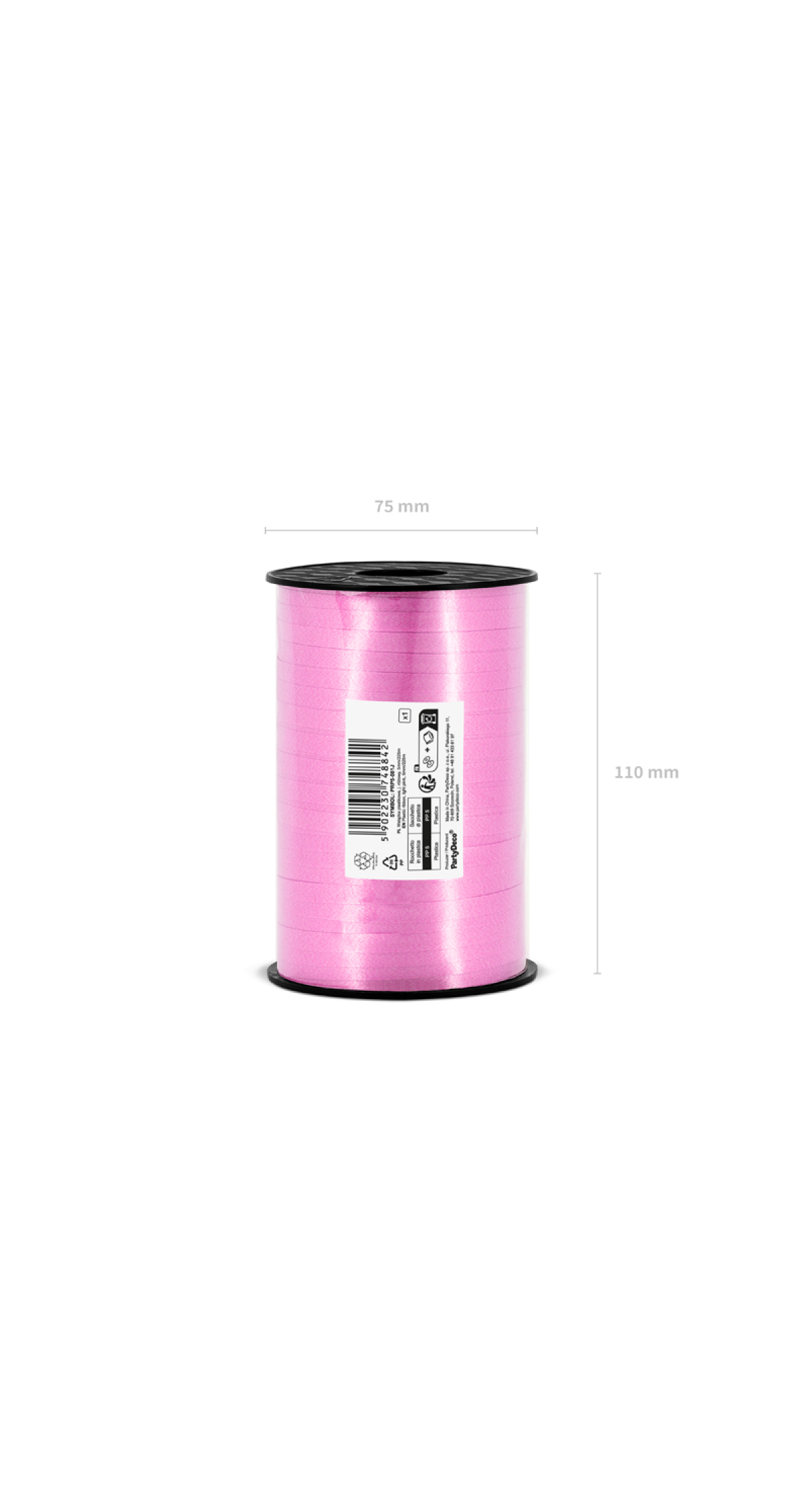 Plastic Ribbon, Light Pink, 5mm/225M