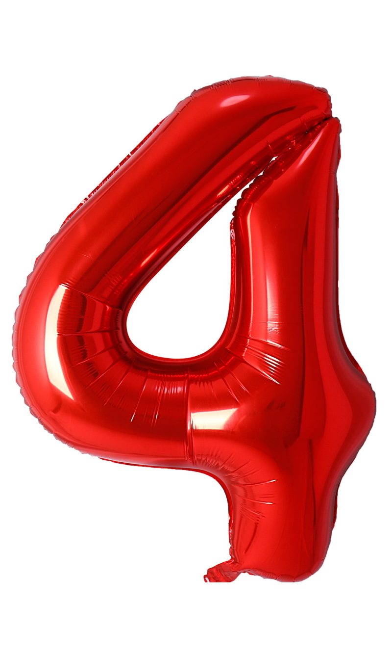 34 Inch Foil Balloon Number 4 - Red