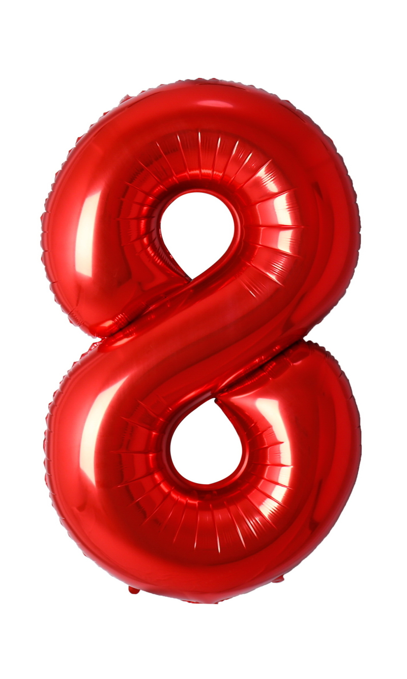 34 Inch Foil Balloon Number 8 - Red
