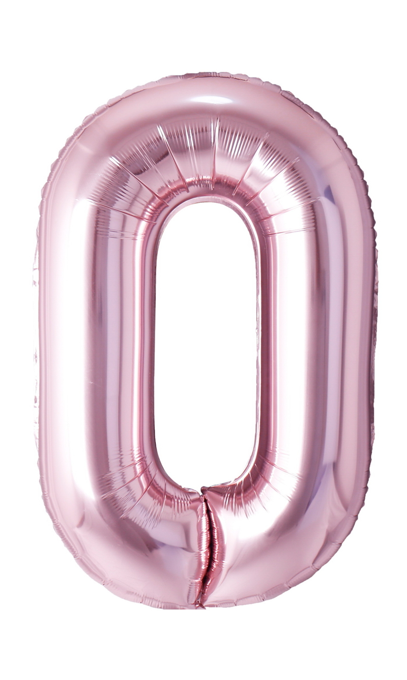 34 Inch Foil Balloon Number 0 - Rose Gold