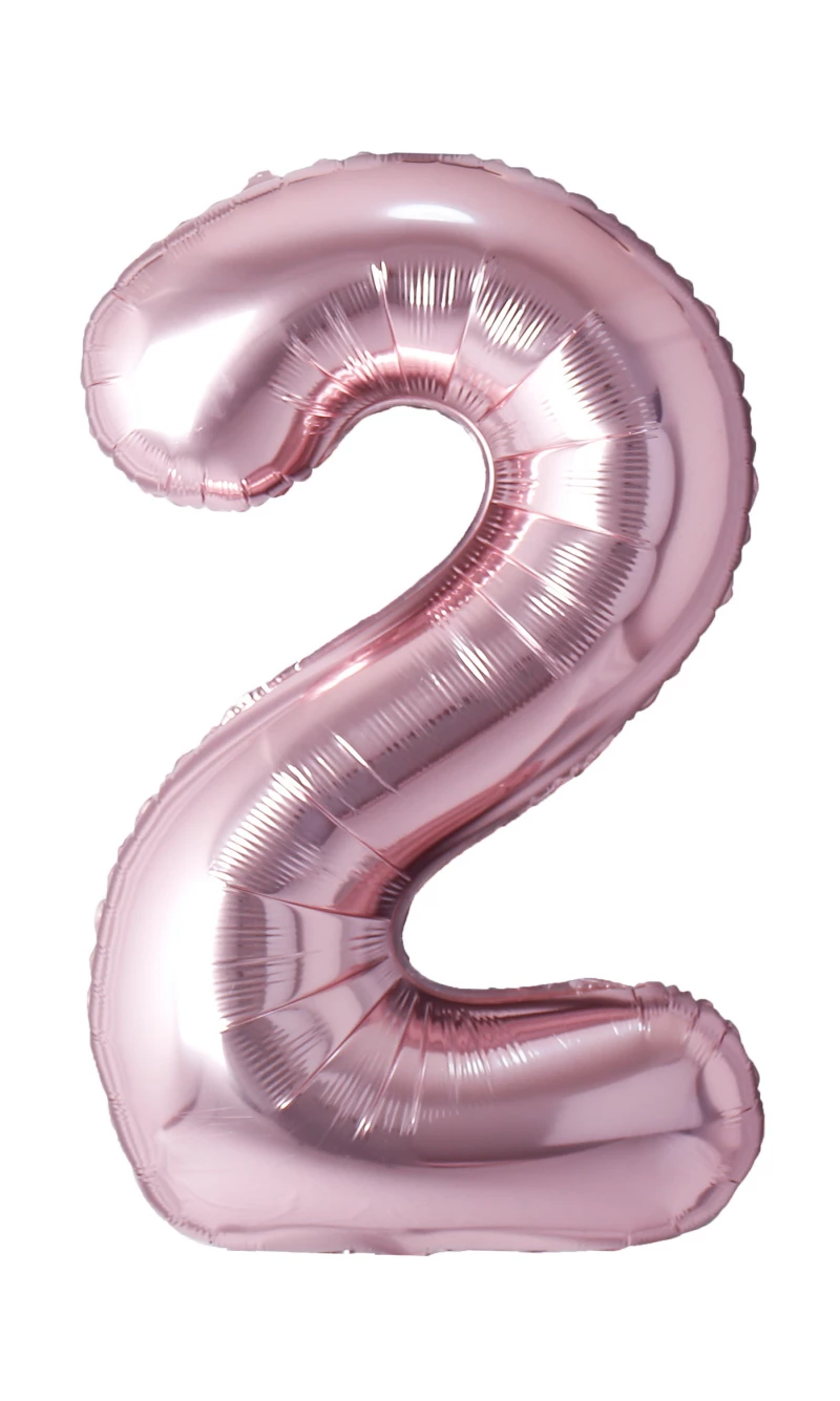 34 Inch Foil Balloon Number 2 - Rose Gold