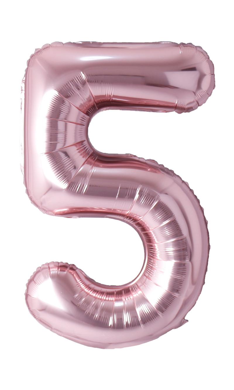 34 Inch Foil Balloon Number 5 - Rose Gold