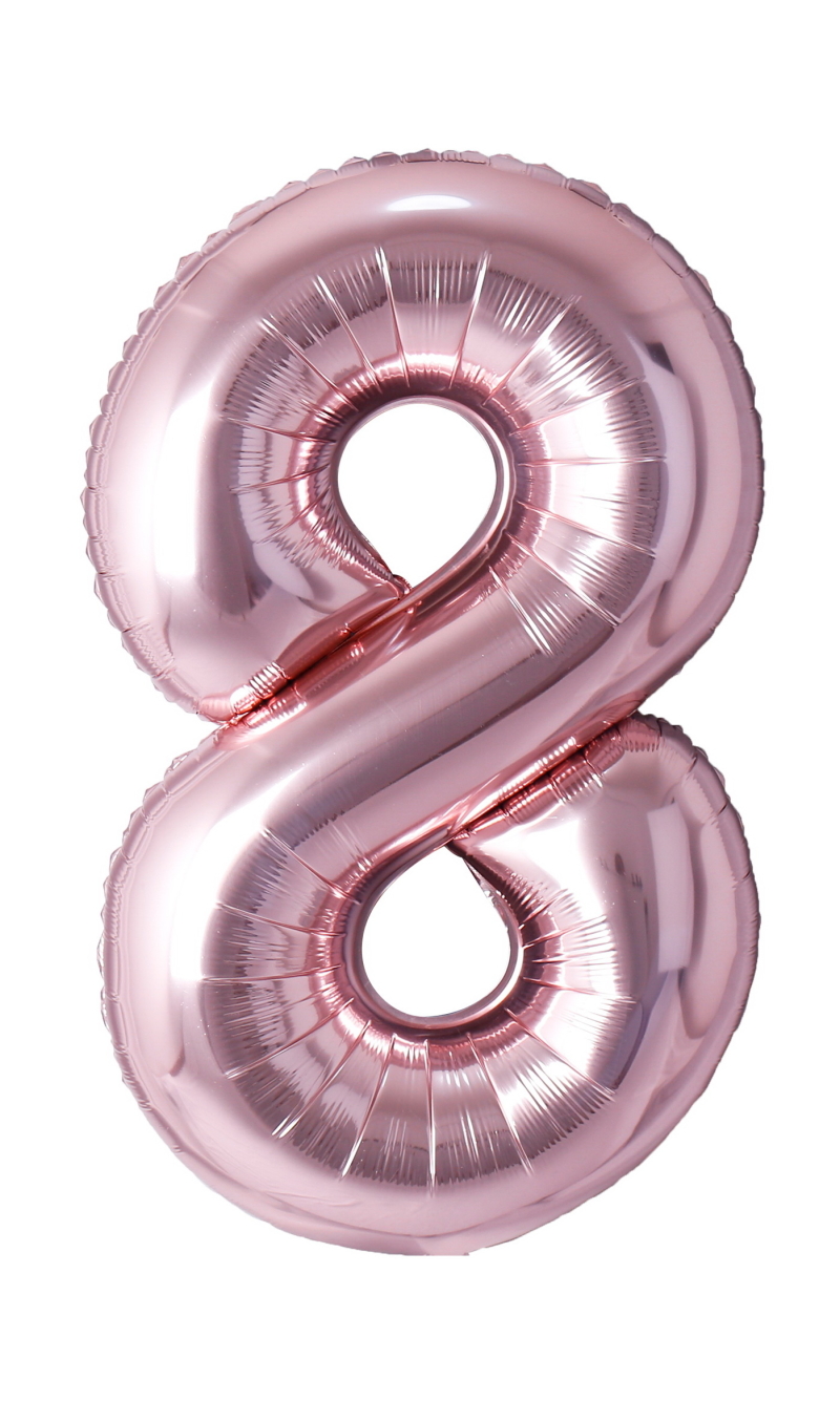 34 Inch Foil Balloon Number 8 - Rose Gold