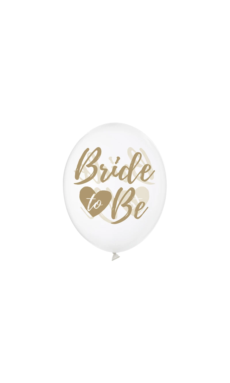 Balloons 30cm, Bride To Be, Crystal Clear (1pkt / 6pc)