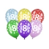 Balloons 30cm, 8th Birthday, Metallic Mix (1pkt / 6pc)