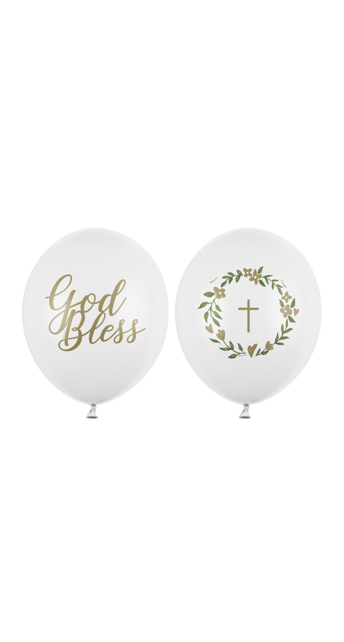 God Bless Latex Balloon 30cm Pastel Pure White (Assorted Design) - 1pc