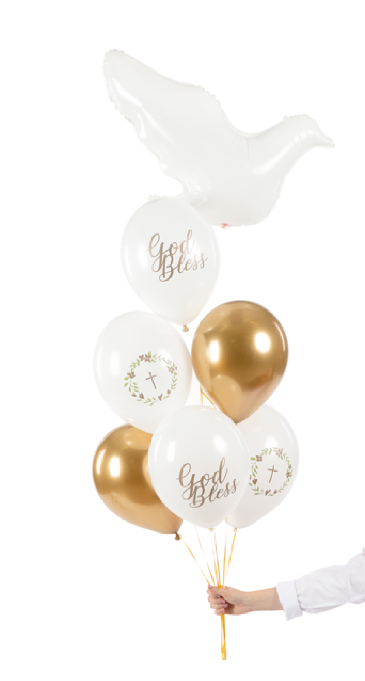 God Bless Latex Balloon 30cm Pastel Pure White (Assorted Design) - 1pc