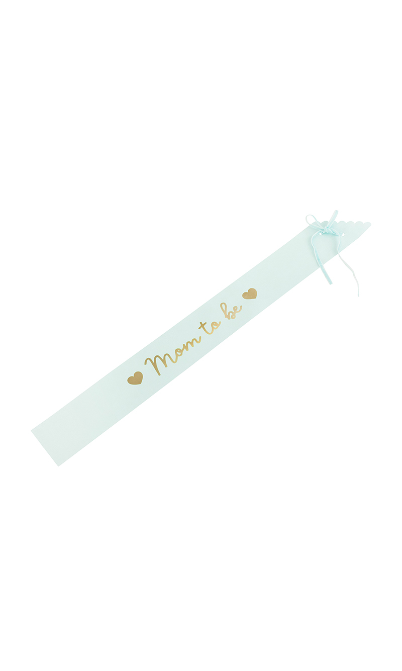 Sash Mom To Be, Light Tiffany Blue, 75cm