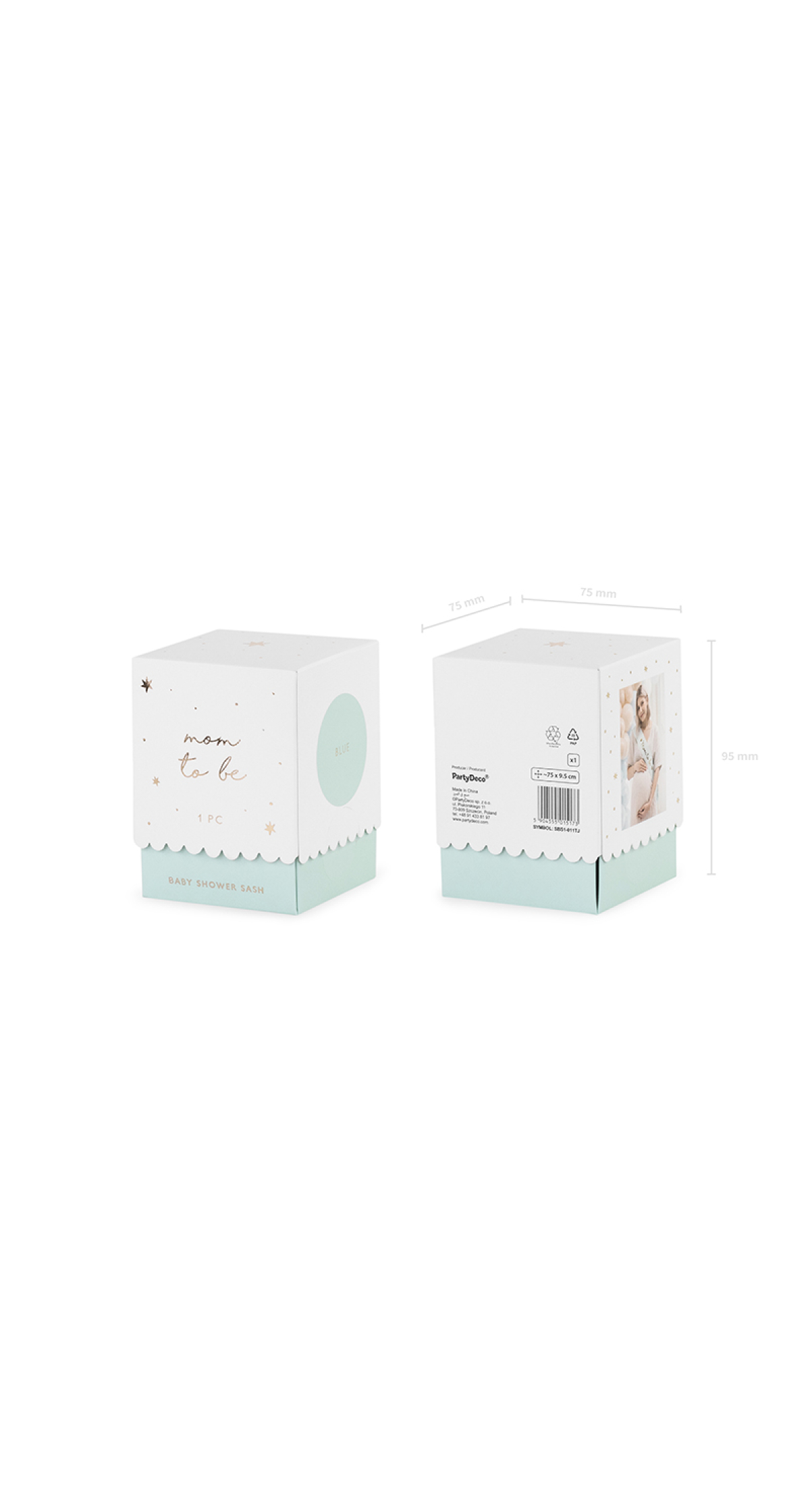 Sash Mom To Be, Light Tiffany Blue, 75cm