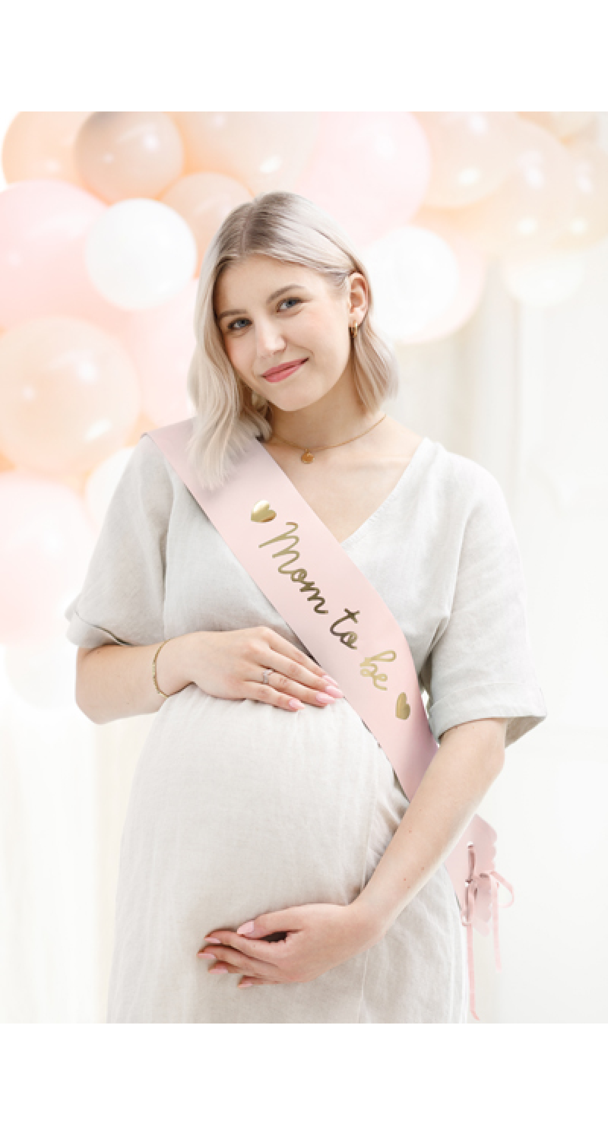 Sash Mom To Be, Pale Pink, 75cm
