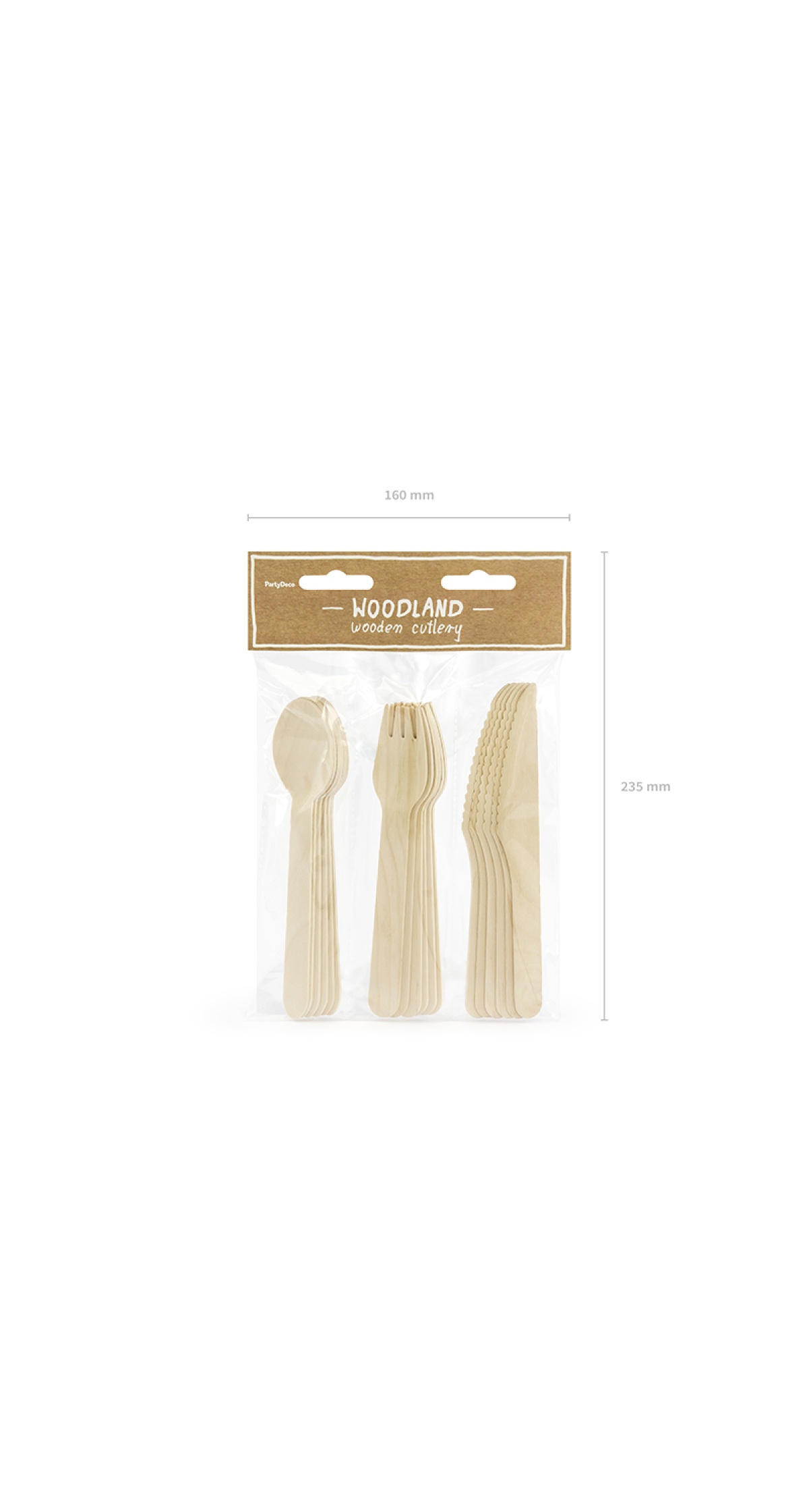 Wooden Cutlery Woodland, 16cm (1 pkt / 18 pc.)