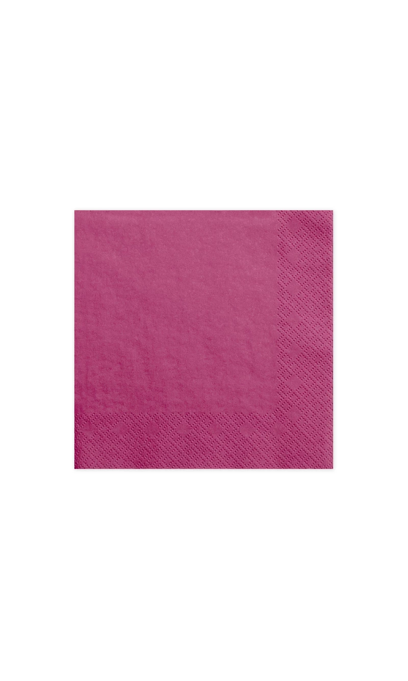 Napkins, 3 Layers, Dark Pink, 33x33cm (1pkt / 20pc)