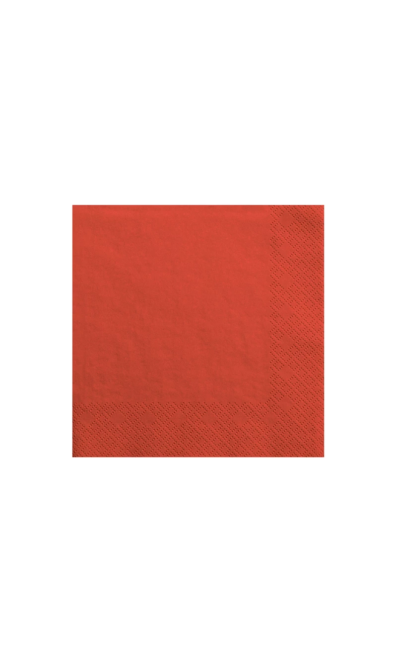 Napkins, 3 Layers, Red, 33x33cm (1pkt / 20pc)