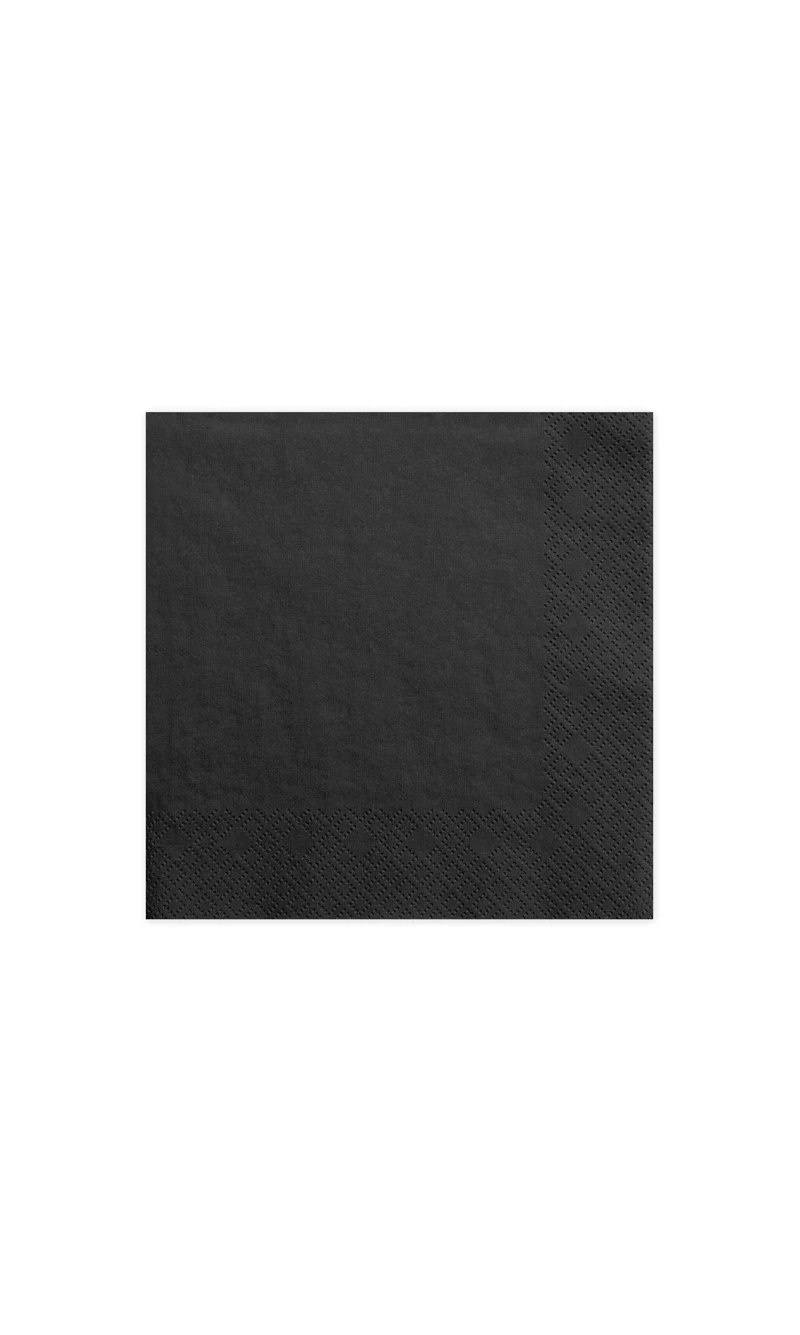 Napkins, 3 Layers, Black, 33x33cm (1pkt / 20pc)
