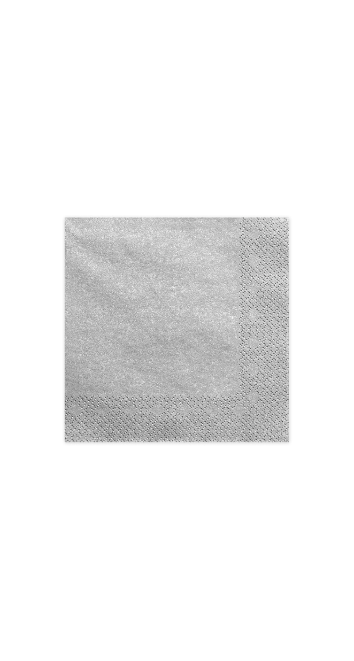 Napkins, 3 Layers, Silver Metallic, 33x33cm (1pkt / 20pc)