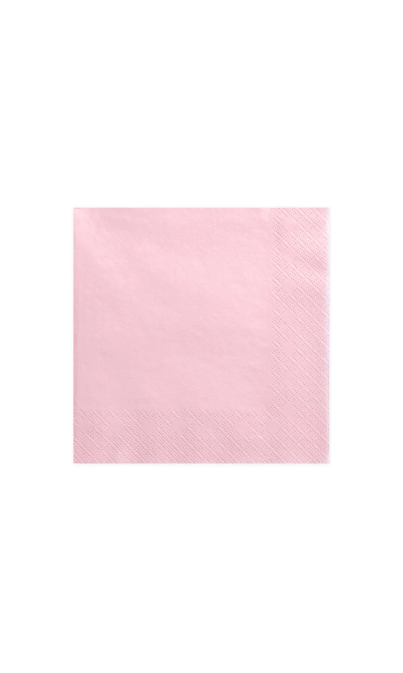 Napkins, 3 Layers, Light Pink, 33x33cm (1pkt / 20pc)