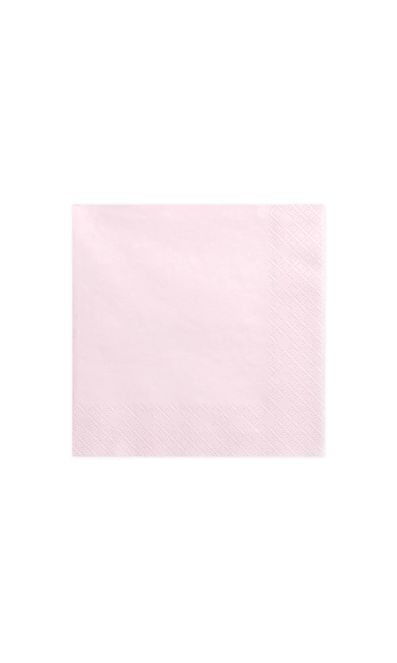 Napkins, 3 Layers, Light Powder Pink, 33x33cm (1pkt / 20pc)
