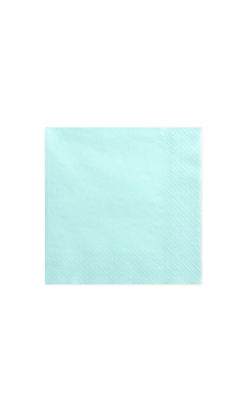 Napkins, 3 Layers, Pale Turquoise, 33x33cm (1pkt / 20pc)