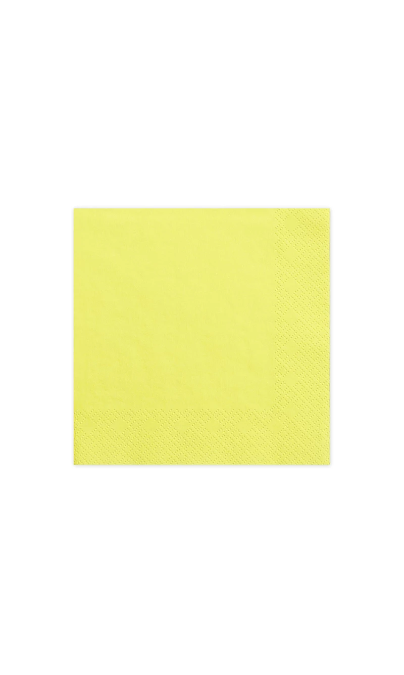 Napkins, 3 Layers, Yellow, 33x33cm (1pkt / 20pc)