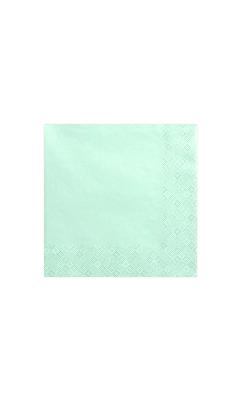Napkins, 3 Layers, Mint, 33x33cm (1pkt / 20pc)