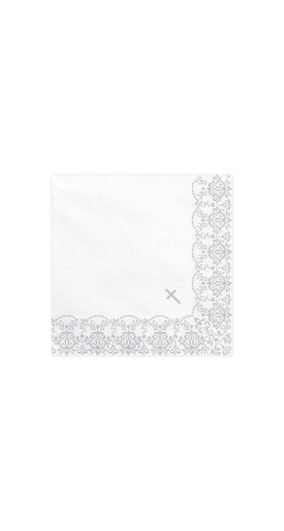 Napkins First Communion / Confirmation 33x33cm, Silver (1 pkt / 20 pc.)