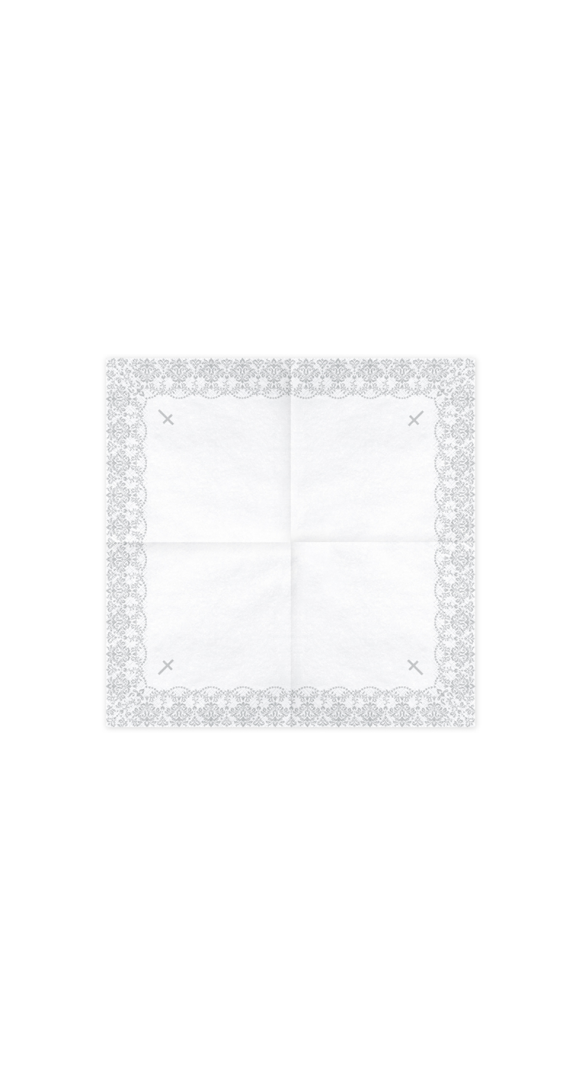 Napkins First Communion / Confirmation 33x33cm, Silver (1 pkt / 20 pc.)