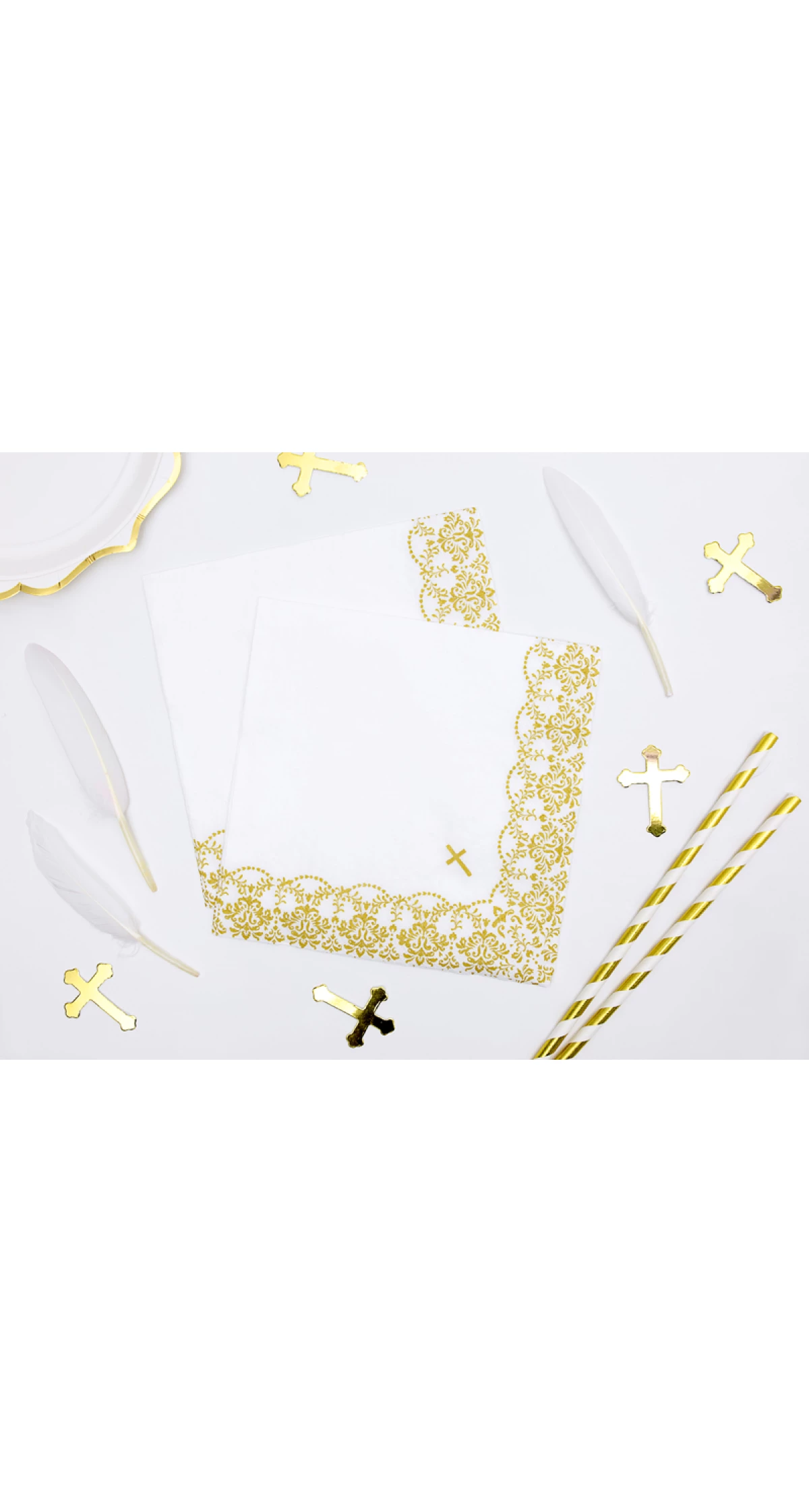 Napkins First Communion / Confirmation 33x33cm, Gold (1 pkt / 20 pc.)