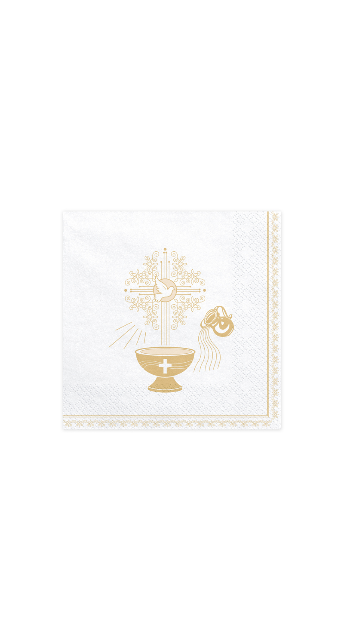 Napkins Holy Baptism, 33x33cm, Gold (1 pkt / 20 pc.)