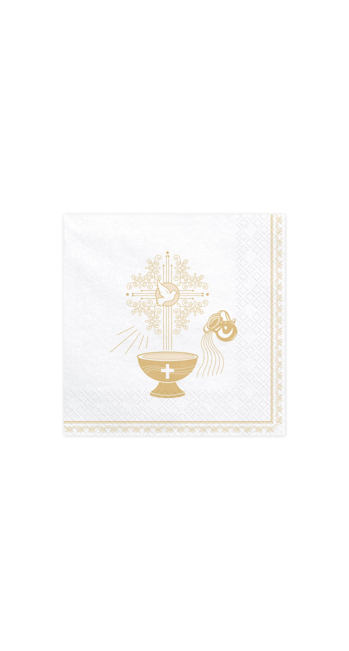 Napkins Holy Baptism, 33x33cm, Gold (1 pkt / 20 pc.)