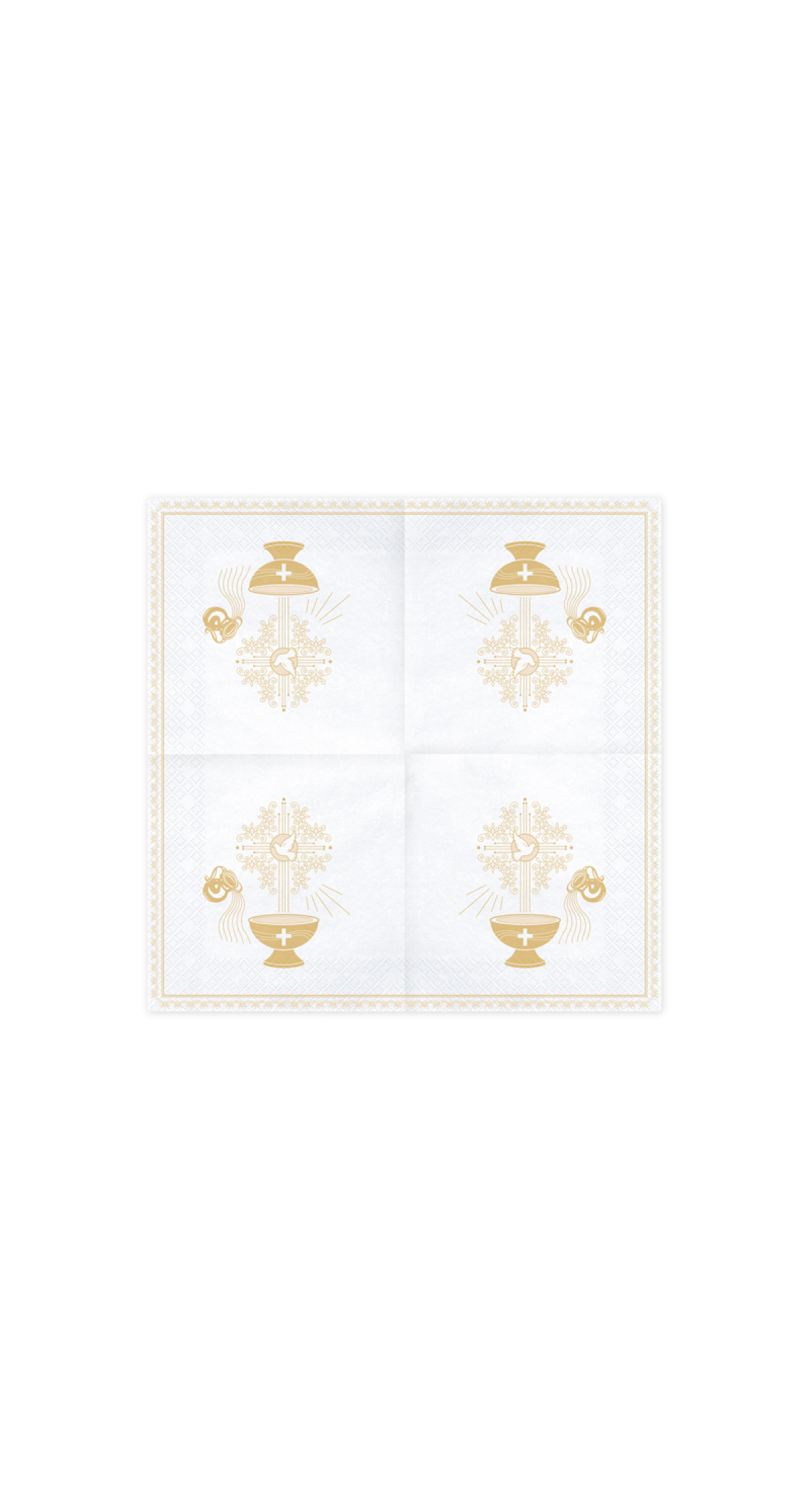 Napkins Holy Baptism, 33x33cm, Gold (1 pkt / 20 pc.)