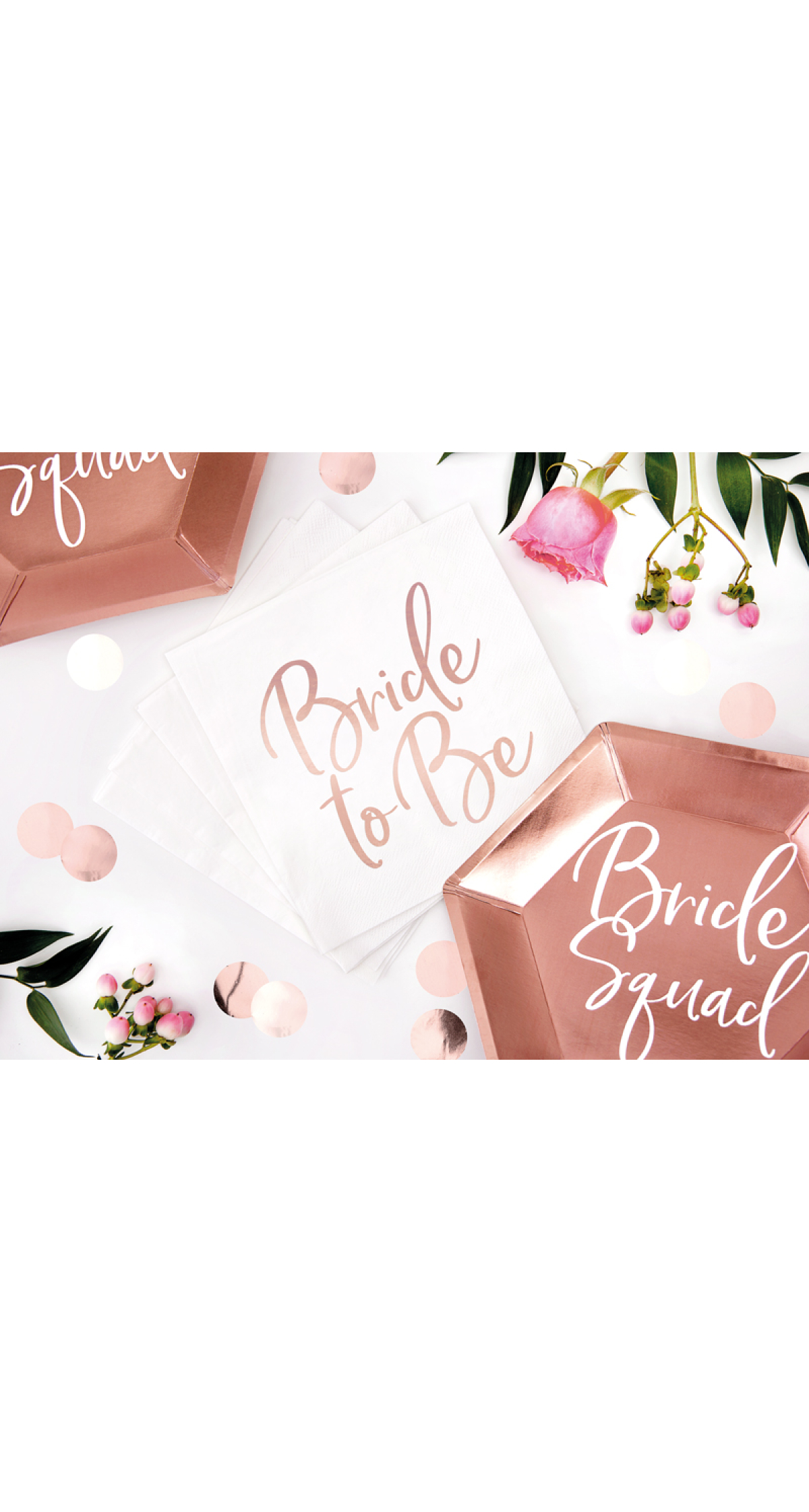 Napkins Bride To Be, Rose Gold,  33x33cm (1 pkt / 20 pc.)