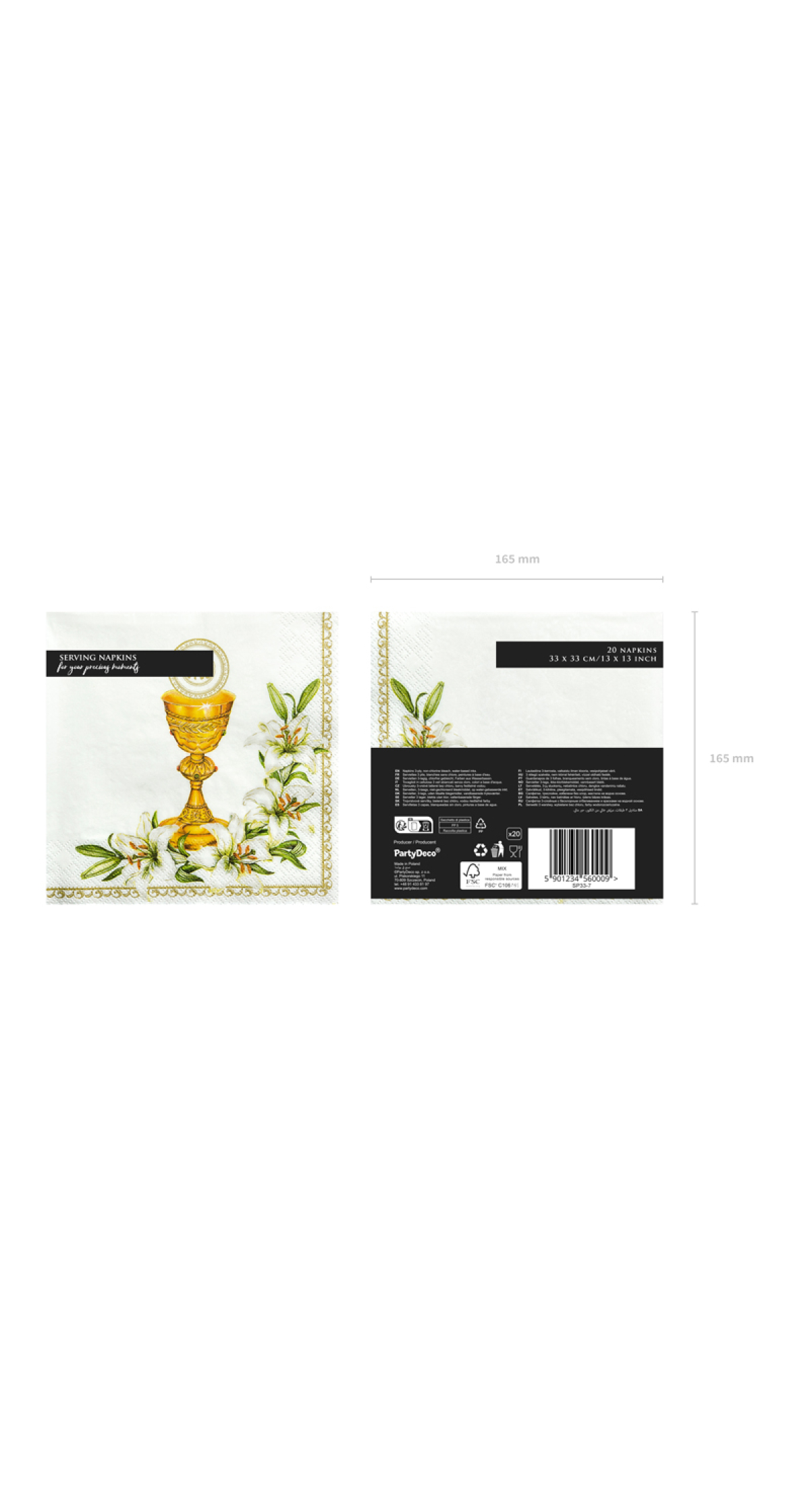 Napkins Chalice, White, 33x33cm (1pkt / 20pc)
