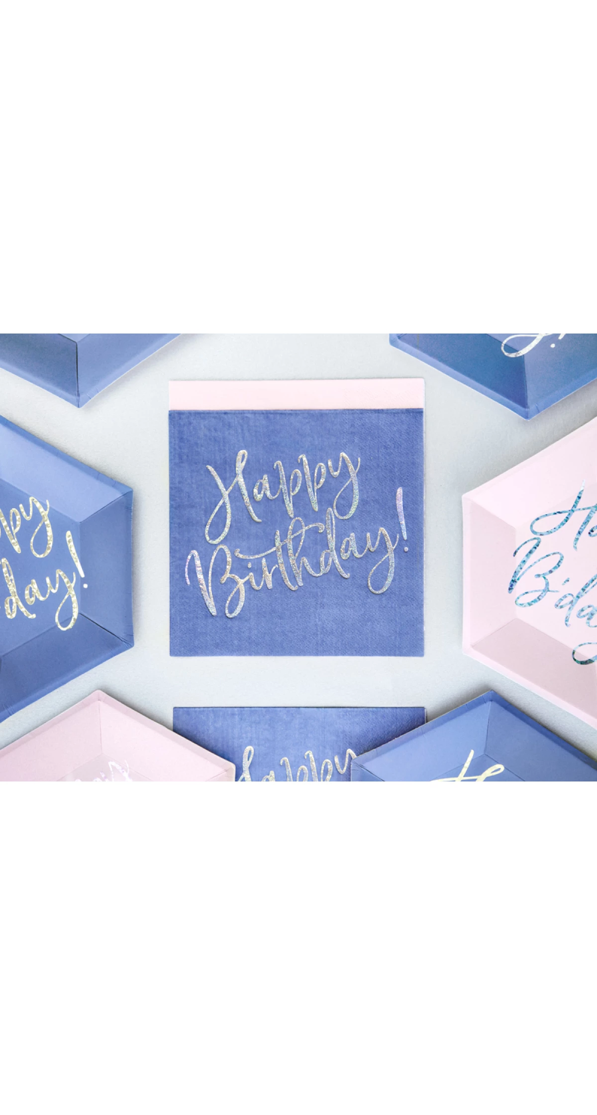 Napkins Happy Birthday, Navy Blue, 33x33cm (1pkt / 20pc)