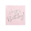 Napkins Happy Birthday, Light Powder Pink, 33x33cm (1pkt / 20pc)