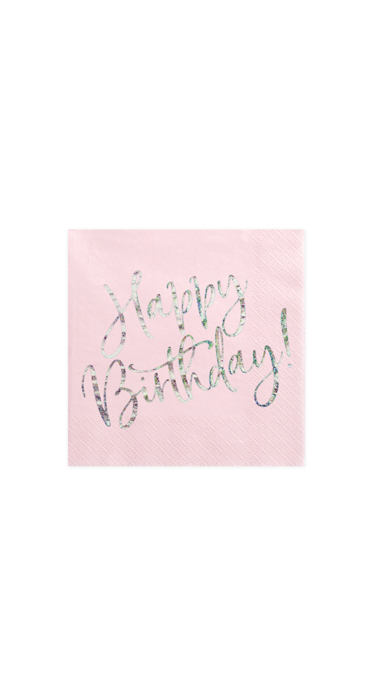 Napkins Happy Birthday, Light Powder Pink, 33x33cm (1pkt / 20pc)