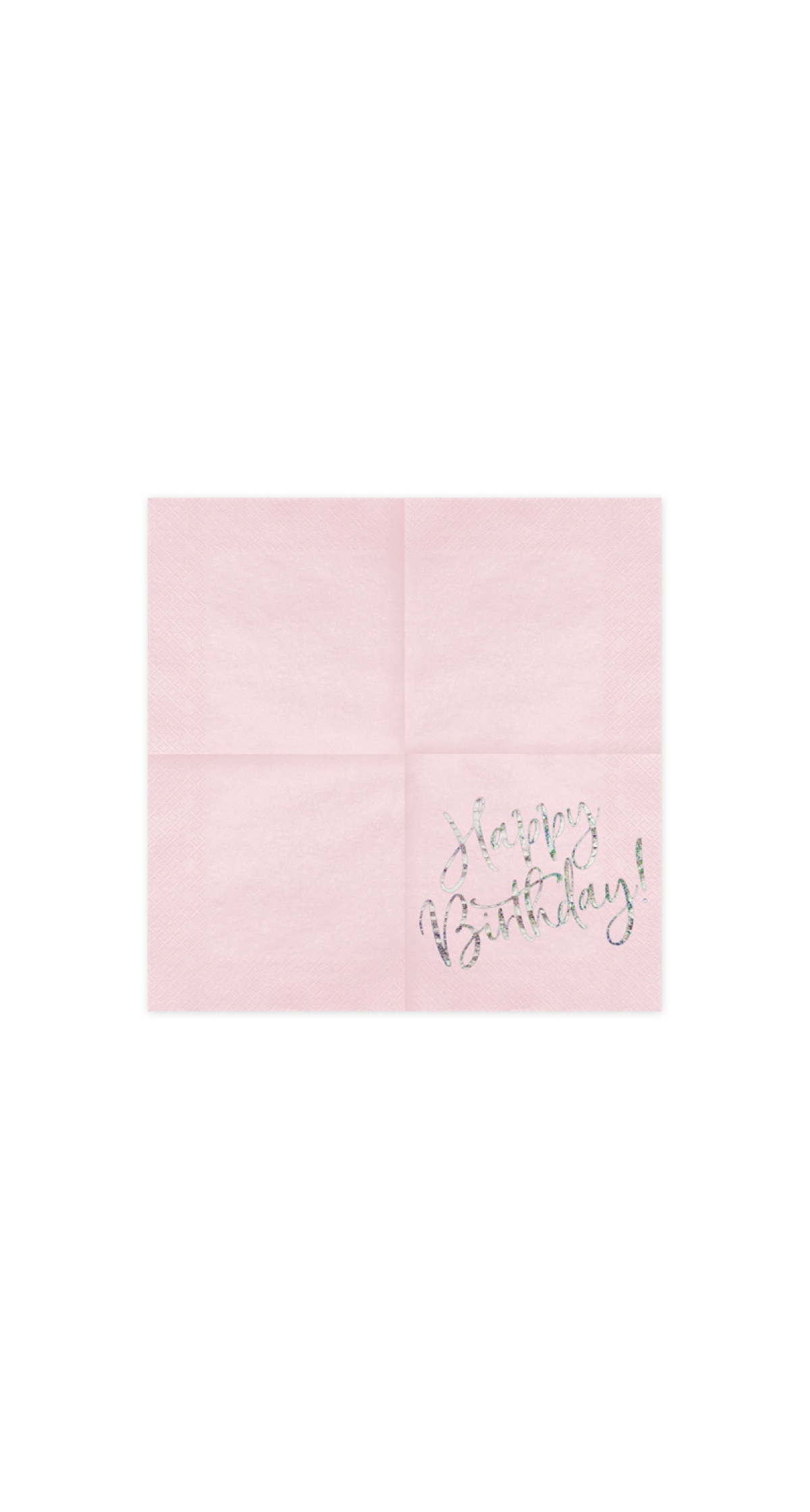Napkins Happy Birthday, Light Powder Pink, 33x33cm (1pkt / 20pc)