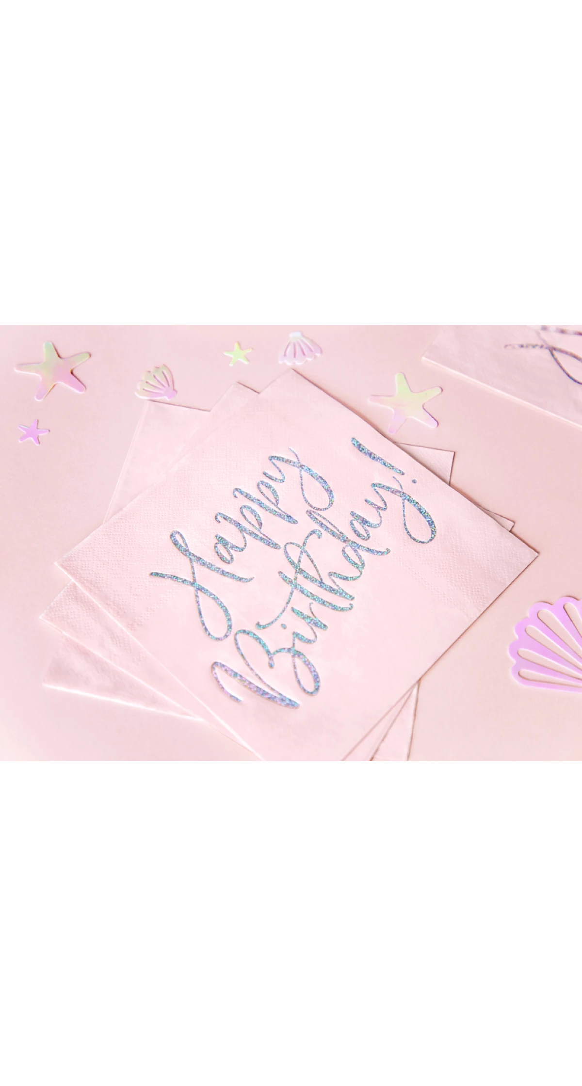 Napkins Happy Birthday, Light Powder Pink, 33x33cm (1pkt / 20pc)