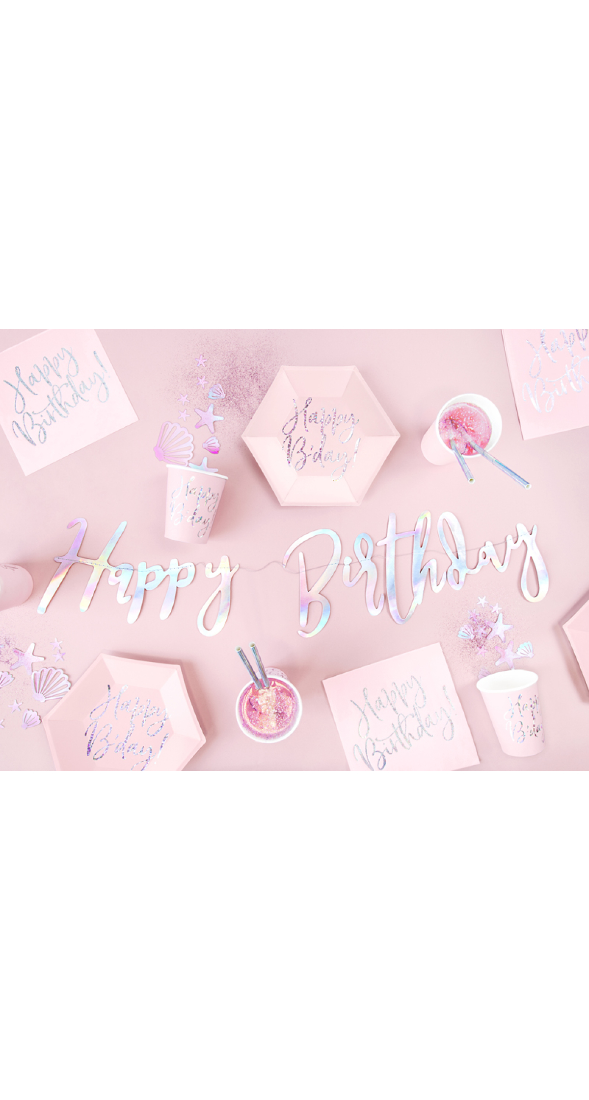 Napkins Happy Birthday, Light Powder Pink, 33x33cm (1pkt / 20pc)