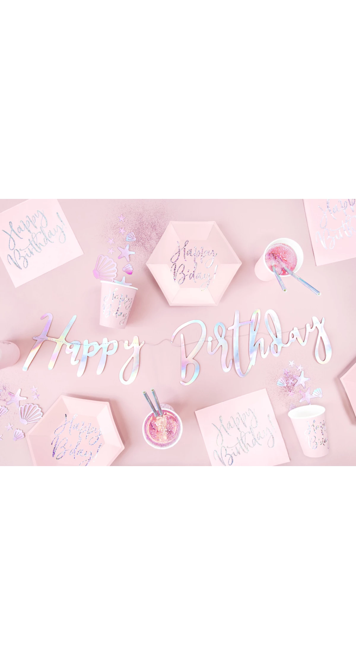 Napkins Happy Birthday, Light Powder Pink, 33x33cm (1pkt / 20pc)